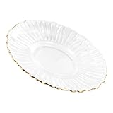Kichvoe Glas Untersetzer für Teetassen mit Goldrand Eleganter Glas...