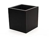 Blumenkübel Fiberglas quadratisch 40x40x40cm elegant schwarz-matt.