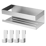 DUBUOZA Duschablage Ohne Bohren mit 4-Haken,Duschregal aus Edelstahl SUS304...