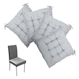 LOMUG Stuhlkissen 4er Set, 40x40cm Gefüllt Sitzkissen mit Bändern,...