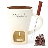 Schokofondue Tasse Keramik 130ML Schoko Fondue Cup mit Teelichthalter und...