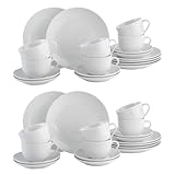 Kaffee-Service Kaffeegeschirr Geschirrset - 36-tlg. (12 Personen) - Weiß -...