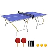SPORTNOW Tischtennisplatte in Viertel Klappbar Tischtennistisch mit 2...