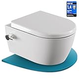 SSWW Dusch WC mit Armatur, Hänge WC Spülrandlos, Bidet Funktion, Taharet,...