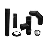 FIREFIX RES80/SET Pelletofenrohr, 80 mm, Edelstahl schwarz, Set (6-teilig)