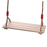 FIXOSHEE Holzschaukel Set mit Nylonseil Rutschfester Vierbrett Sitz...