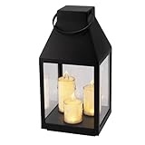 Mojawo Außen Windlicht Stalllaterne Laterne Gartenlaterne + 3 LED Kerzen...