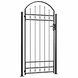 vidaXL Zauntor Gewölbte Spitze 2 Pfosten Gartentor Metalltor Hoftor Tor...