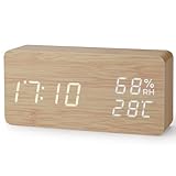 Virklyee Wecker aus Holz digital Würfel Uhr Digitaler Wecker mit LED...