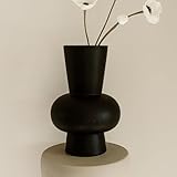 Indore Home - Vase Ann - XL - Schwarze Vase - Blumenvase - Wohnzimmer Deko...