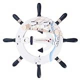 KICHOUSE Hängende Holz Steuerrad Wanddeko 32cm Ruder Design mit...