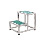 OIFAODAO Holz-Trittleiter, Tritthocker, Edelstahl-Fußhocker,...