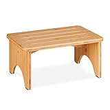 Relaxdays Fußbank Bambus, für Bad, Küche, Wohnzimmer, HBT: 17,5 x 39 x...