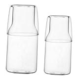 Hohopeti 2 Sätze Glas karaffe mit Becher Hitze Kältebeständig...