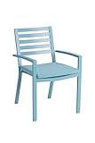 METRO Professional Gartenstuhl mit Armlehne und Kissen, Aluminium, 57 x 61...