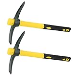 SEUICYNE 2 Stück Robust Spitzhacke, 38cm Kreuzhacke Gartenhacke mit Stahl...
