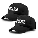 TUONYIS 2 Stücke Polizei Cap, Polizei Mütze Basecap mit Aufdruck Police,...