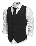 COOFANDY Weste Herren Trachtenweste Regular Fit Elegant Business...