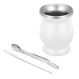 gvivej Mate Becher Wärmedämmung für Meisten Getränke - 230ml Weiß Mate...