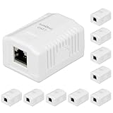 Lumonic 10er Set Netzwerkdose Aufputz CAT7 | 1-Port RJ45, Anschluss unten |...