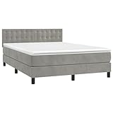 vidaXL Boxspringbett mit Matratze LED Polsterbett Bett Doppelbett...