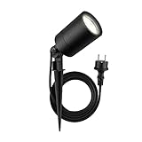 Ledvion LED Gartenstrahler Aluminium, IP65, GU10 Fassung, 2m Kabel mit...