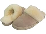 Lammfell Hausschuhe Slipper Damen Lammfell Pantoffeln Hüttenschuhe Sand...