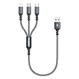 NIBIKIA Multi USB Kabel, Universal Ladekabel Kurz 50CM Nylon 3 in 1...