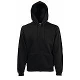 Fruit of the Loom Herren Zip Front Premium Kapuzenjacke, Schwarz (Black), L