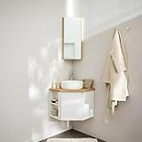 MOB-IN Eckwaschtisch Sorrento + Waschbecken + Wasserhahn + Eckschrank