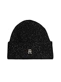 Tommy Hilfiger Luxe Beanie, Damen Mütze, Schwarz-Gold