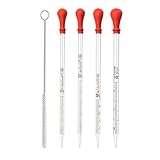 Glas Pipette Dropper 0.5ML, 1ML, 2ML, 3ML, Reinigungsbürste, Glaspipette...