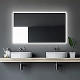 Talos Moon Badspiegel mit Beleuchtung 120x70 cm - Badezimmerspiegel mit...