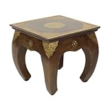 Indischer Opiumtisch mit Messing Verzierung Tisch Tischchen Nachttisch...