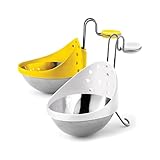 CUISIPRO Edelstahl Eierpochierer 2er-Set | Gelb/Weiß | Für perfekt...