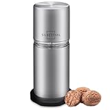 SILBERTHAL Muskatnuss Mühle für fein gemahlene Muskatnuss mit Untersetzer...