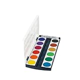 Herlitz 10116655 Schulmalfarben bzw. Deckfarbkasten, 12 Farben inklusive...