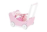 PINOLINO Puppenwagen Jasmin Komplettset, 4-tlg., Rosa & Weiß, Inkl....
