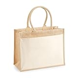 Westford Mill W427 Cotton Pocket Jute Shopper Einheitsgröße