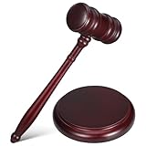 TOMETURE Auktionshammer Holz Richterhammer mit Block Satz für Juristen...