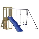 vidaXL Spielturm, Klettergerüst mit Rutsche Schaukel Kletterwand, Kinder...