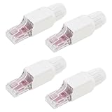 OTOTEC 4 Stücke RJ45-Anschluss Werkzeugloser Cat6A Modulstecker Vergoldete...