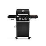 BURNHARD 2-Brenner Gasgrill FRED Jr. Deluxe BLACK Series 3 inkl. 900°C...