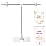 QWORK® Plakatständer Infoständer aus rostfreiem Stahl, Höhenverstellbar...