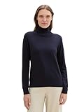 TOM TAILOR Damen 1042959 Basic Pullover mit Rollkragen, 10668-Sky Captain...