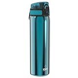 ion8 Stahl-Trinkflasche, 600 ml, Auslaufsicher, Einhandöffnung, Sichere...