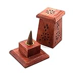 Luxflair Räucherkegel-Turm aus Rosen-Holz,...