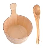 Sauna Eimer Set, 4L hitzebeständiger Eimer mit Kelle und ergonomischem...