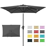 HOMEDEMO Sonnenschirm Balkon Rechteckig 210x140 cm mit 6 Rippen, Schirm...