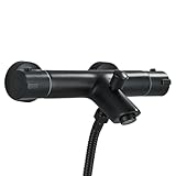 Rozin Duscharmatur mit Thermostat Badewannenarmatur Schwarz Mischbatterie...